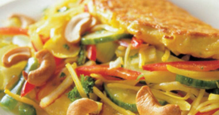 Omelet met roerbakgroenten