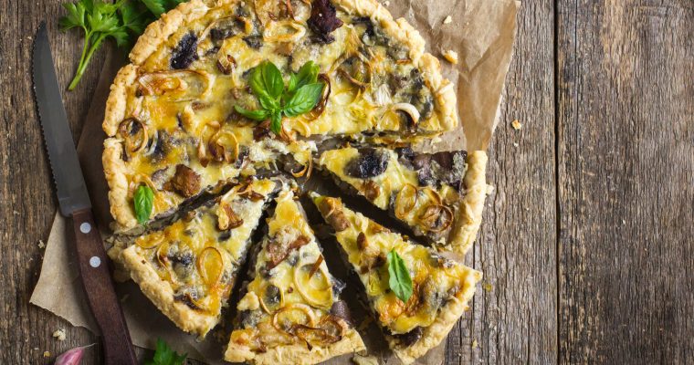 Quiche met prei en champignons