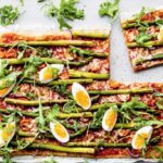 Volkorenplaatpizza met asperges