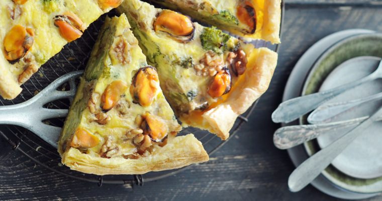 Broccoliquiche met mosselen