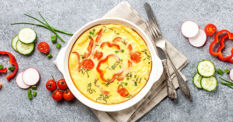 Romige frittata van geroosterde groenten