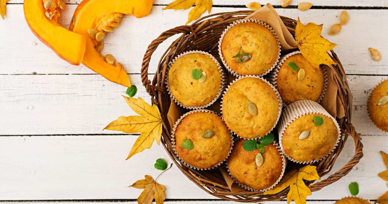 Pompoenmuffins met walnoten